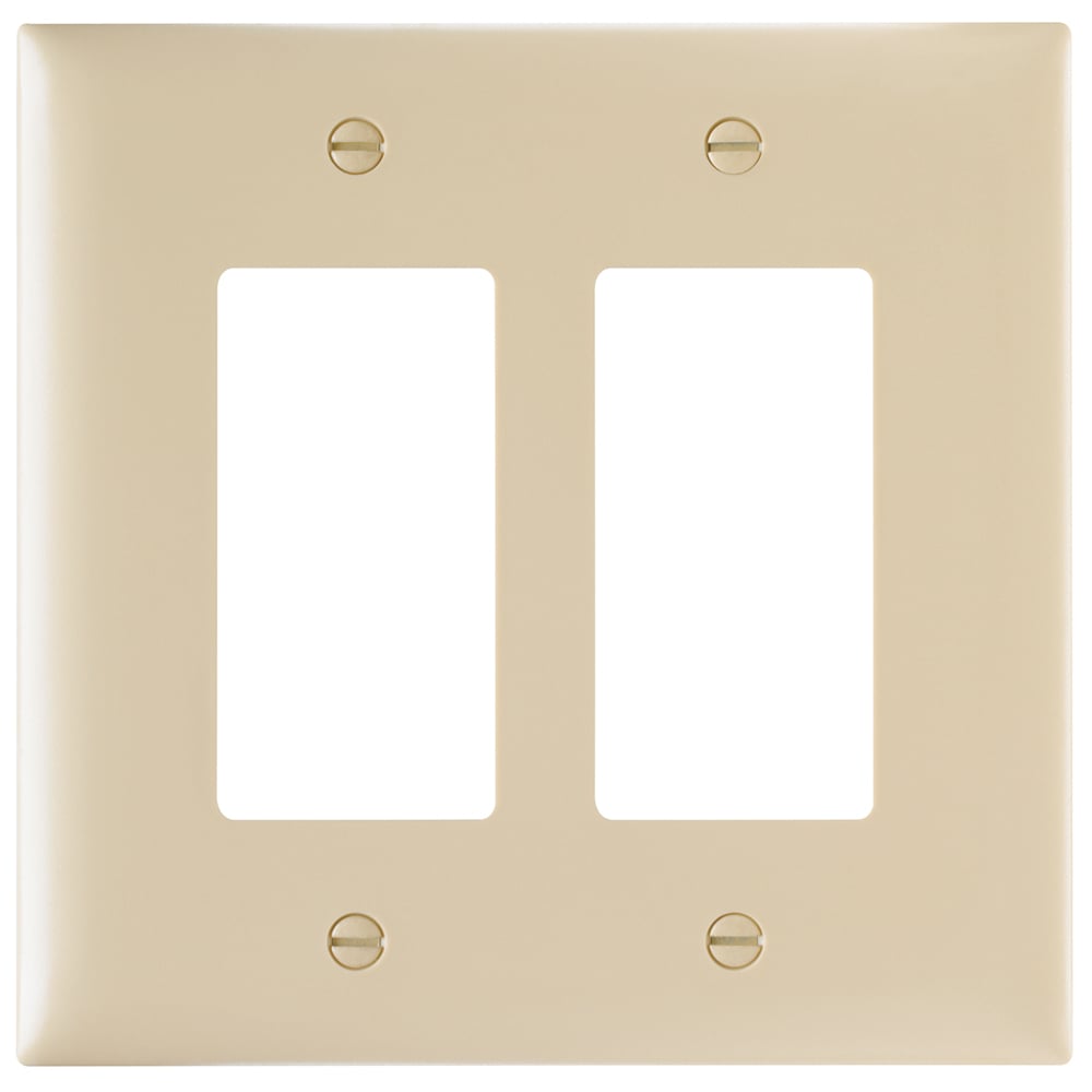 Trademaster Wall Plate Jumbo 2gang 2decorator Ivory