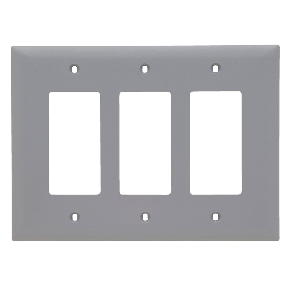 Trademaster Wall Plate, Jumbo 3gang, Gray