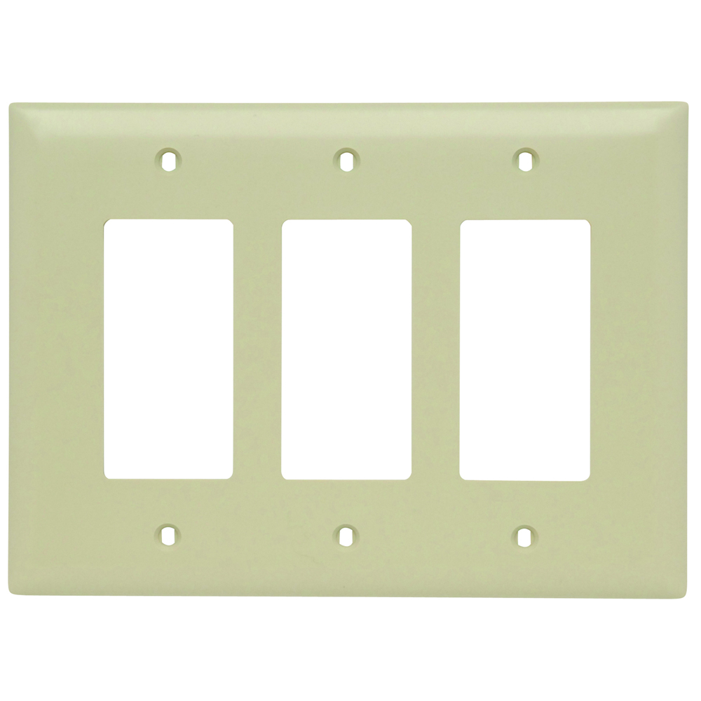 Trademaster Wall Plate Jumbo 3gang 3decorator Ivory