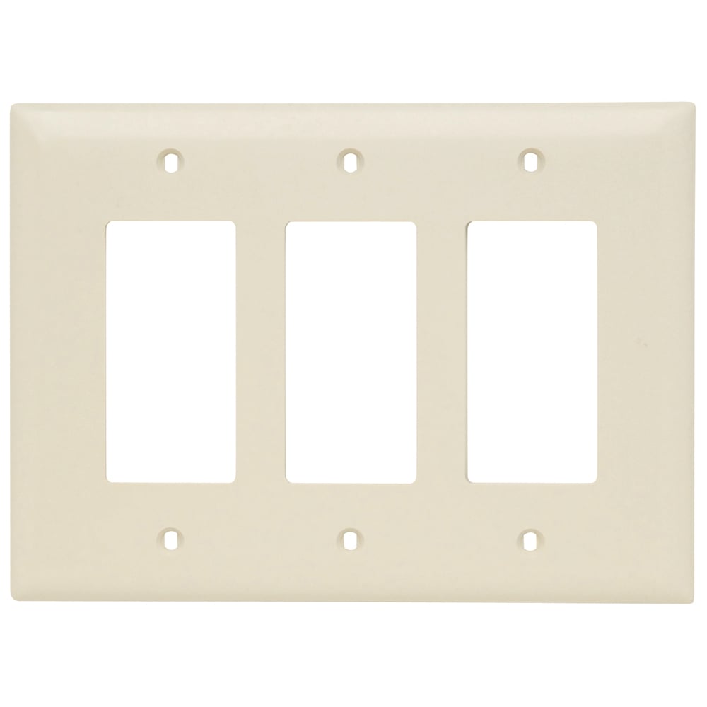 Trademaster Wall Plate Jumbo 3gang 3decorator Light Almond