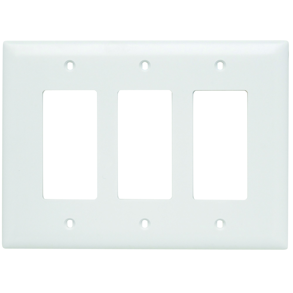 Trademaster Wall Plate Jumbo 3gang 3decorator White