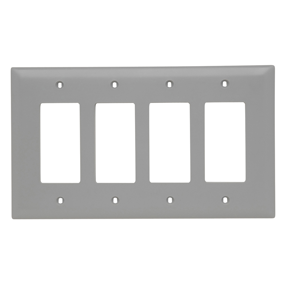 Trademaster Wall Plate Jumbo 4gang 4decorator Gray