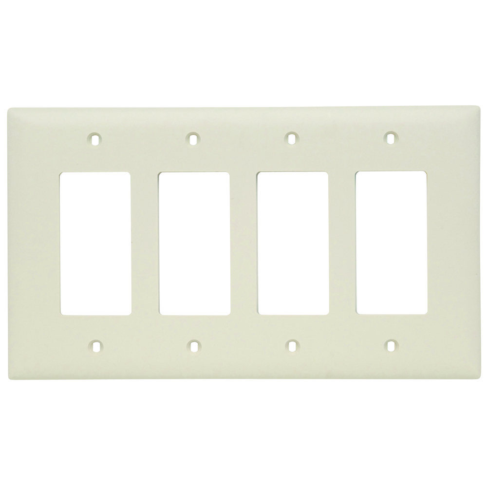 Trademaster Wall Plate Jumbo 4gang 4decorator Light Almond