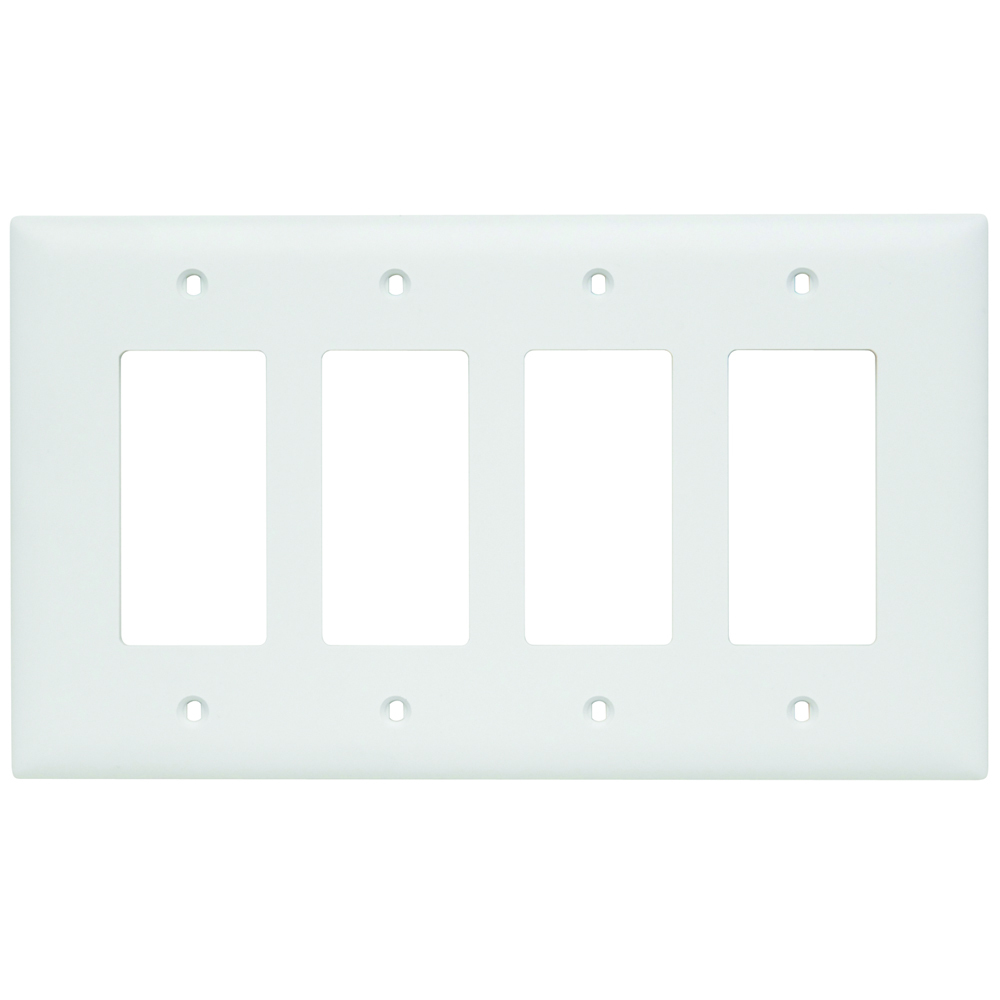 Trademaster Wall Plate Jumbo 4gang 4decorator White