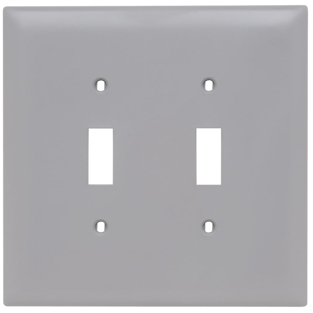Trademaster Wall Plate Jumbo 2gang 2toggle Gray