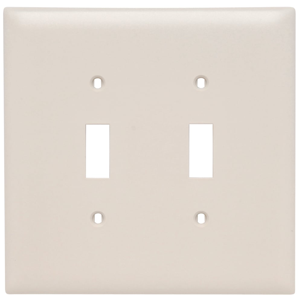 Trademaster Wall Plate Jumbo 2gang 2toggle Light Almond