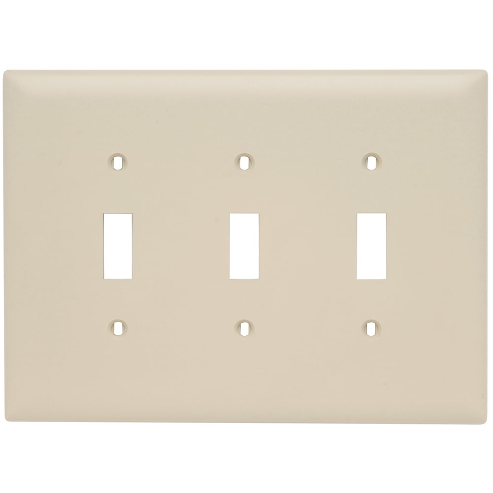 Trademaster Wall Plate Jumbo 3gang 3toggle Ivory
