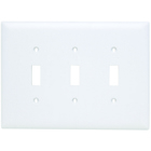 3-Gang TradeMaster 3 Toggle Openings Wall Plate, White