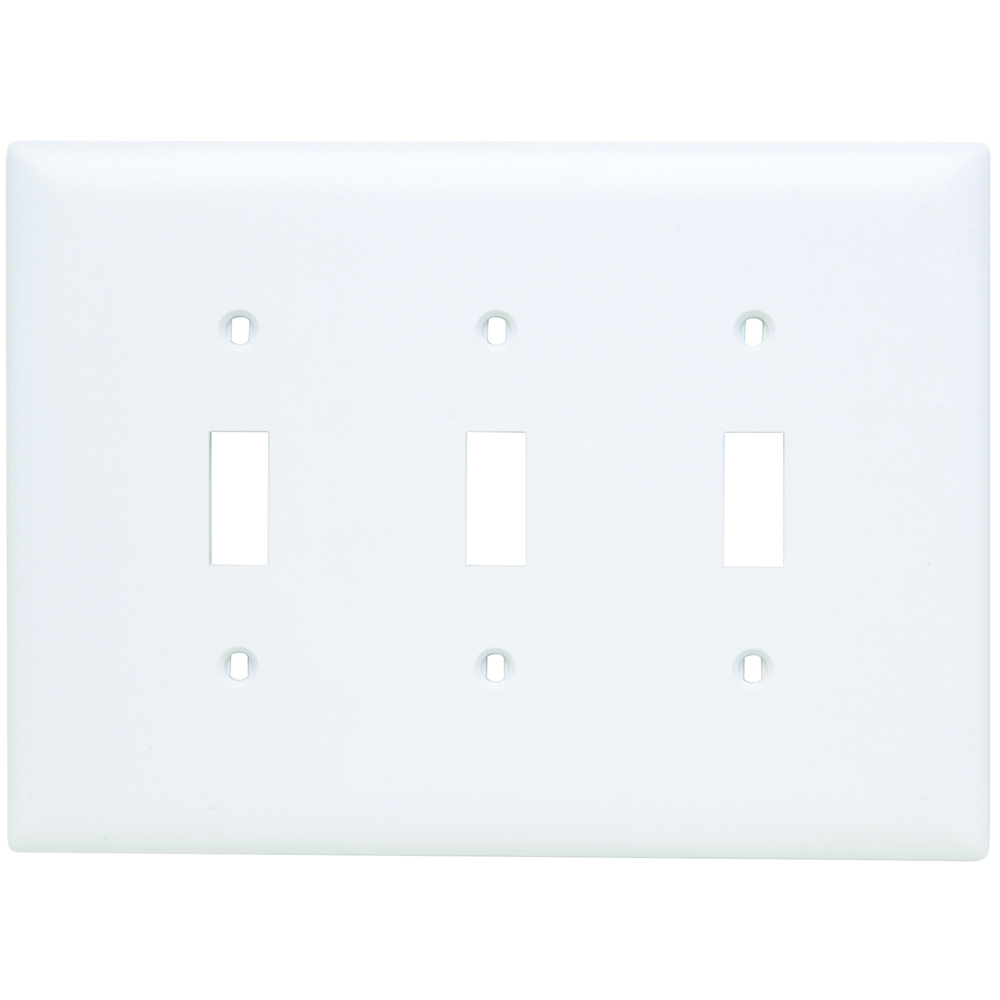 3-Gang TradeMaster 3 Toggle Openings Wall Plate, White