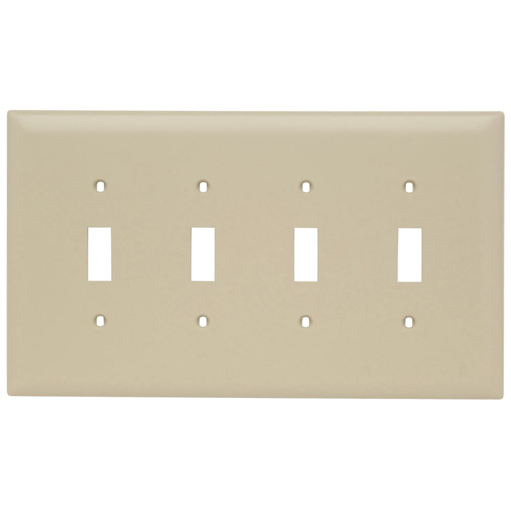 Trademaster Wall Plate Jumbo 4gang 4toggle Ivory