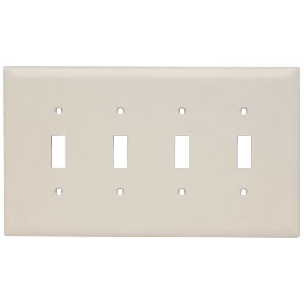 Trademaster Wall Plate, Jumbo 4gang, Light Almond