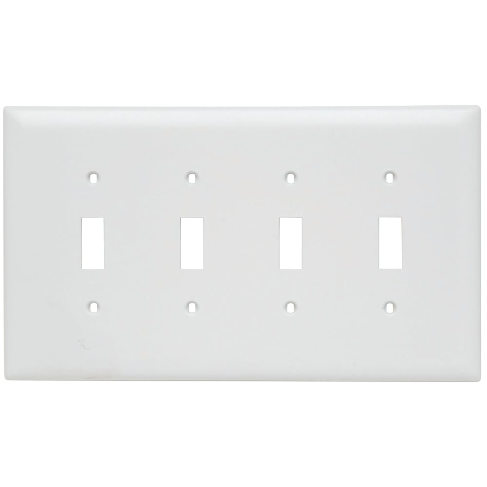 Trademaster Wall Plate Jumbo 4gang 4toggle White
