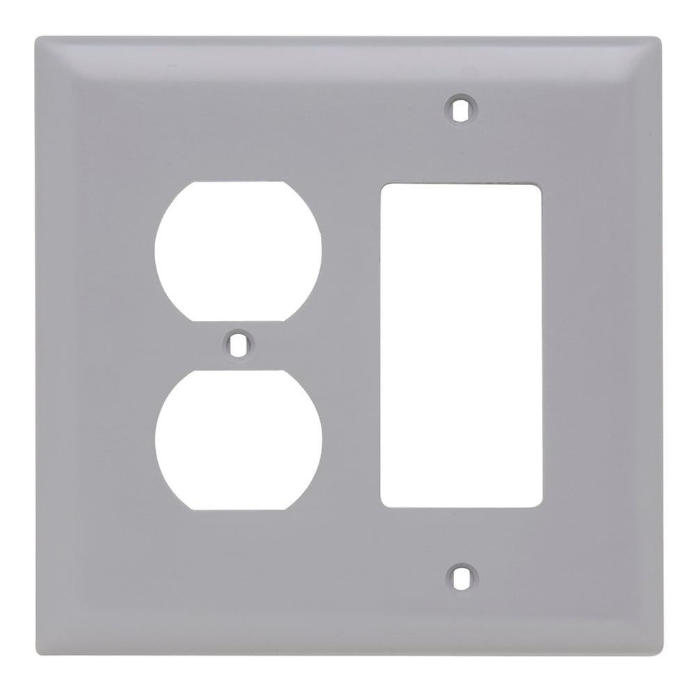 Trademaster Wall Plate Jumbo 2gang 1duplex Decorator Gray