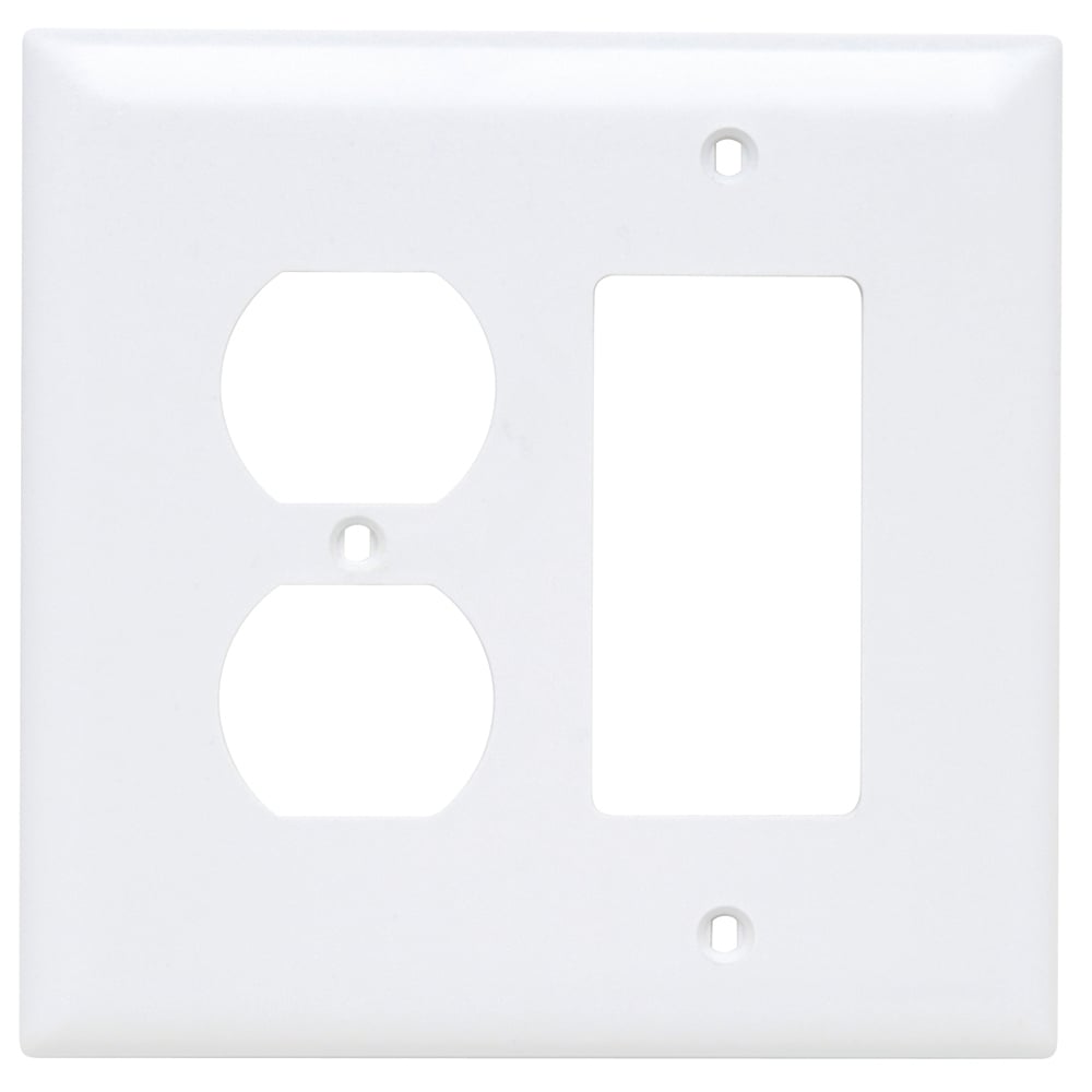 Trademaster Wall Plate Jumbo 2gang 1duplex Decorator White