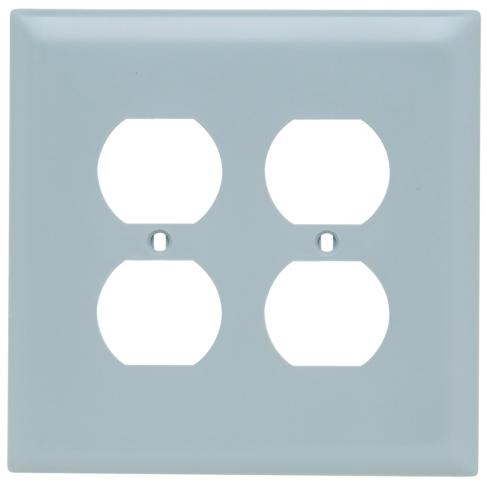 Trademaster Wall Plate Jumbo 2gang 2duplex Gray