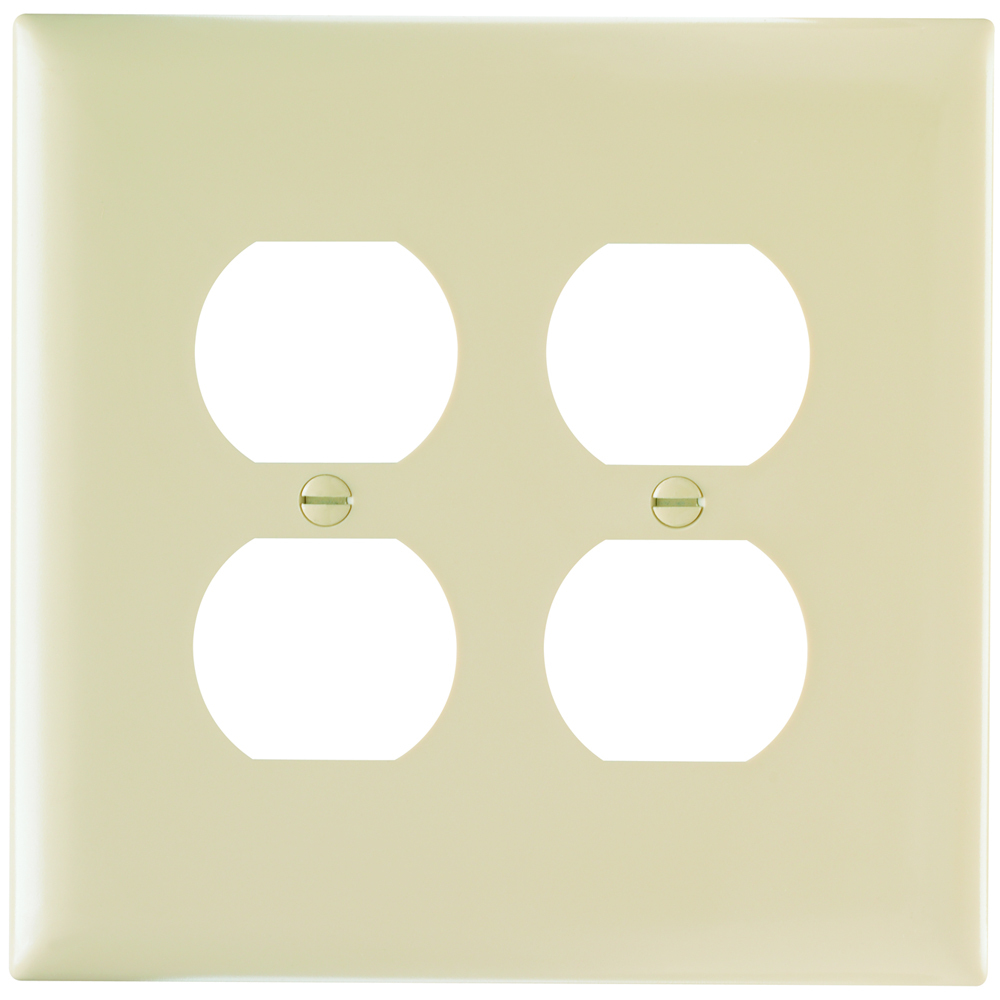 Trademaster Wall Plate Jumbo 2gang 2duplex Ivory