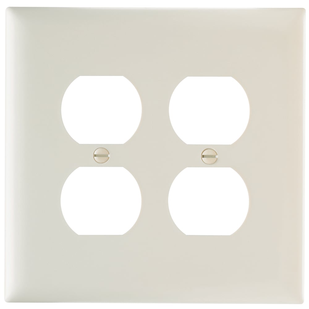 Trademaster Wall Plate Jumbo 2gang 2duplex Light Almond