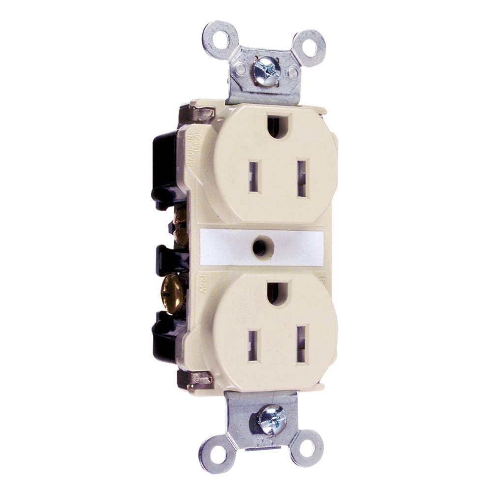 Tamper-Resistant Spec Grade Duplex Receptacle Back and, Side Wire 15amp 125volt Light Almond