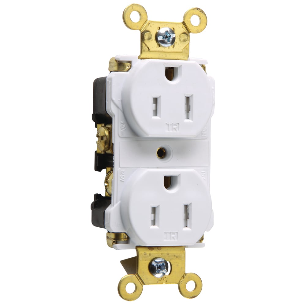 Tamper-Resistant Spec Grade Duplex Receptacle Back and, Side Wire 15amp 125volt White