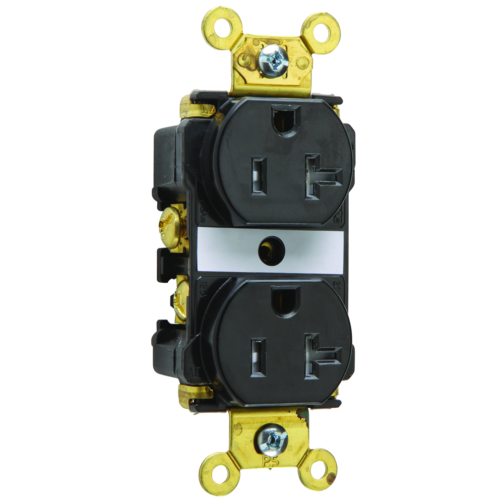 Tamper-Resistant Spec Grade Duplex Receptacle Back and, Side Wire 20amp 125volt Black