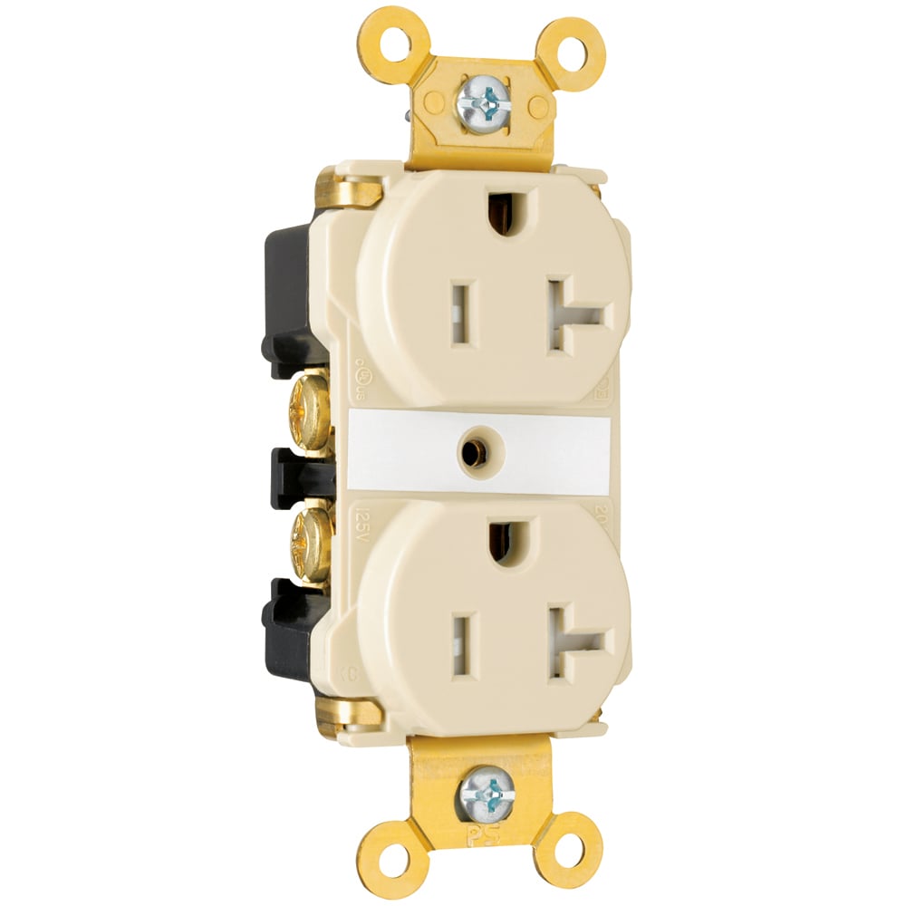 Tamper-Resistant Spec Grade Duplex Receptacle Back and, Side Wire 20amp 125volt Ivory
