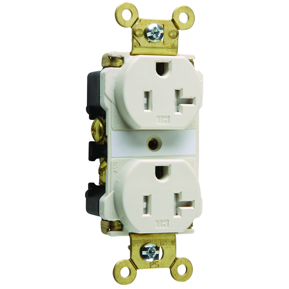 Tamper-Resistant Spec Grade Duplex Receptacle Back and, Side Wire 20amp 125volt Light Almond
