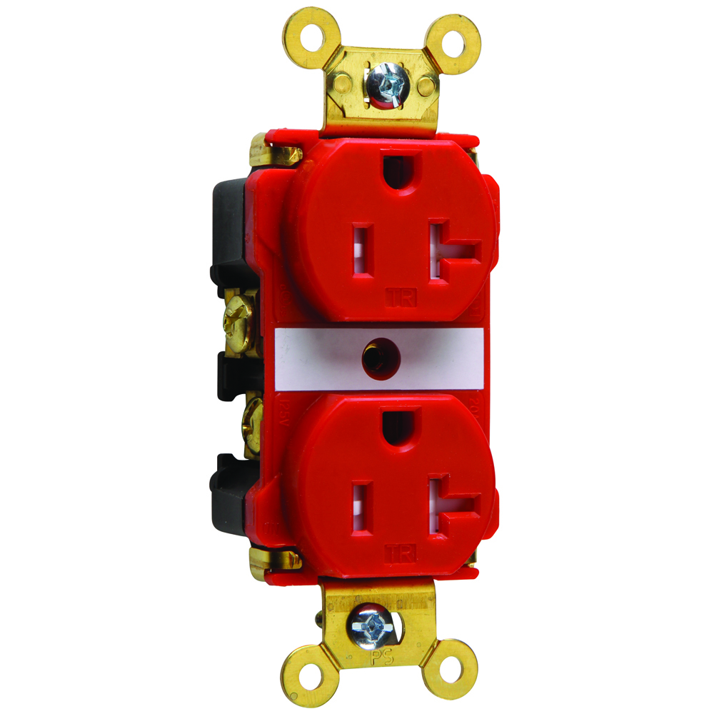 Tamper-Resistant Spec Grade Duplex Receptacle Back and, Side Wire 20amp 125volt Red