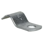 One Hole Strap, Steel material, Zinc Plated Finish, Surface mounting, 1/4 in. Size, 20 GA thickness