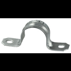 Two Hole Strap, Steel material, Zinc Plated Finish, Surface mounting, 1/2 in. Size, 22 GA thickness