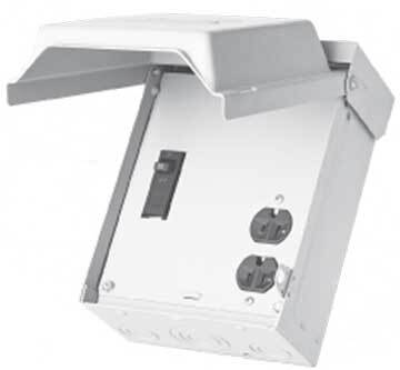 Midwest Electric?s Temporary Power and Power Outlets are a means of providing power required by various construction trades, residential sites, and mobile electrical applications.  Temporary Power and Power Outlets offer one or more receptacles, with or without overcurrent protection, disconnecting, metering, and/or pedestal mounting functions, in a single enclosure of G-90 zinc-coated steel.  The NEMA 3R rainproof enclosure is lockable and engineered to provide maximum protection against weather, vandalism, and normal field use.
