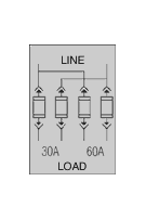 Multiple disconnect devices are offered for heat pump applications that require individual disconnects for the heating and cooling cycles. All pullers are removable or reinstallable in the OFF position for user safety during equipment maintenance.  Their UL listing includes the ability to field replace the 60 Ampere puller in the left fuse block with a 30 Ampere puller (FH35-2) for installation flexibility but prohibits the interchangeability of pullers between fuse blocks to insure the proper fuse/puller combination is always reinstalled into the proper fuse block.