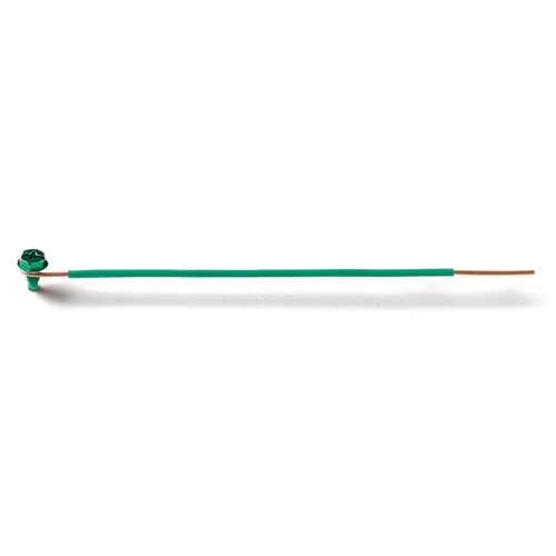 EPCO, Ground Bonding Pigtail, PigTails, Insulated Solid Wire, Conductor Size: 14 AWG, Insulation: THHN, Length: 6.5 IN, Size: 1 IN (Stripped), Includes: Captive GSH Ground Screw