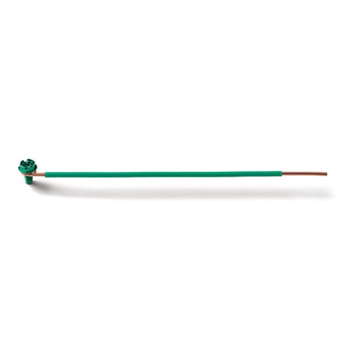 EPCO, Ground Bonding Pigtail, PigTails, Insulated Solid Wire, Conductor Size: 12 AWG, Insulation: THHN, Length: 6.5 IN, Size: 1 IN (Stripped), Includes: Captive GSC Ground Screw