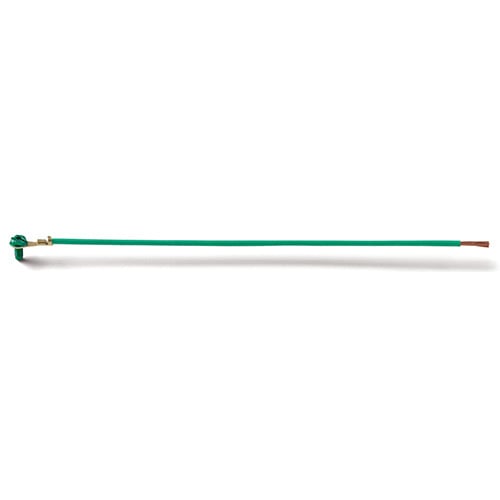 EPCO, Ground Bonding Pigtail, PigTails, Insulated Stranded Wire, Conductor Size: 12 AWG, Insulation: THHN, Length: 10 IN, Size: 5/8 IN (Stripped), Includes: Ring Terminal,Captive GSC Ground Screw