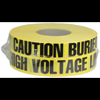 Underground Tape, Non-Adhesive, Yellow, 1000 ft. length, Non-Adhesive Polyethylene material, "Caution Buried High Voltage Line Below" legend, 4 mil. thickness, 3 in. width