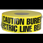 Underground Tape, Non-Adhesive, Yellow, 1000 ft. length, Non-Adhesive Polyethylene material, "Caution Buried Electric Line Below" legend, 4 mil. thickness, 3 in. width