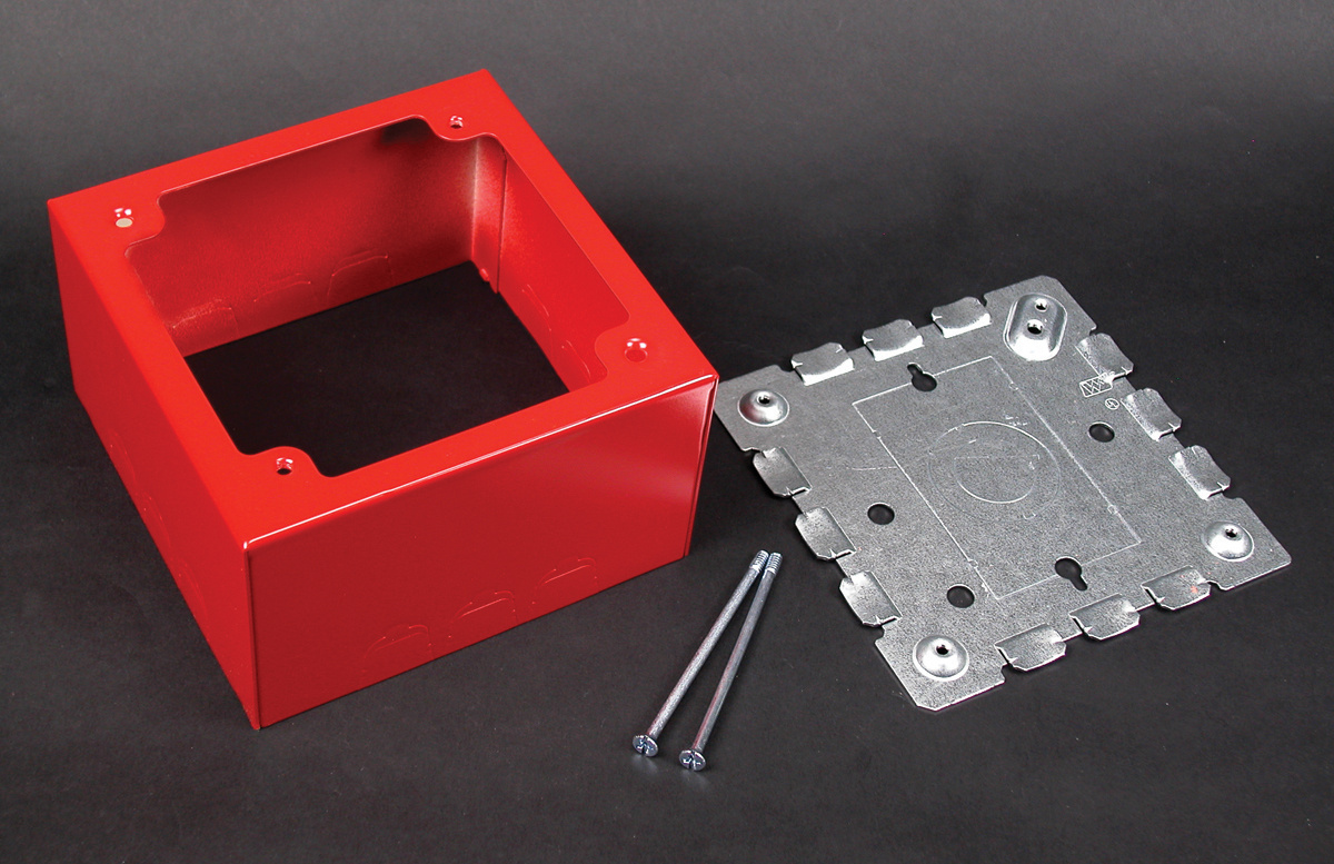 Alarm Device Box, 2-Gang Extra Deep, 4-11/16 in Length, 4-11/16 in Width, 2-3/4 in Height, Surface Mounting, For Use With: 500 and 700 Series Raceway, Steel, Ivory, ScuffCoat™