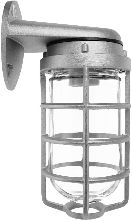Vaporproof 100 Wall Bracket With Glass Globe, cast guard