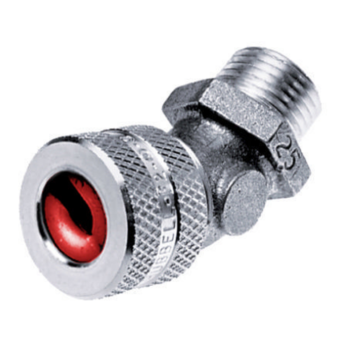 Kellems Wire Management, Cord Connectors, 45 Degree Male, .19-.25", 1/2", Aluminum