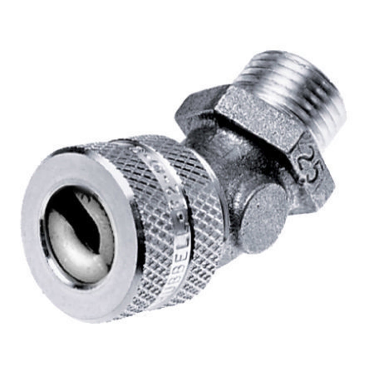 Kellems Wire Management, Cord Connectors, 45 Degree Male, .25-.38", 1/2", Aluminum