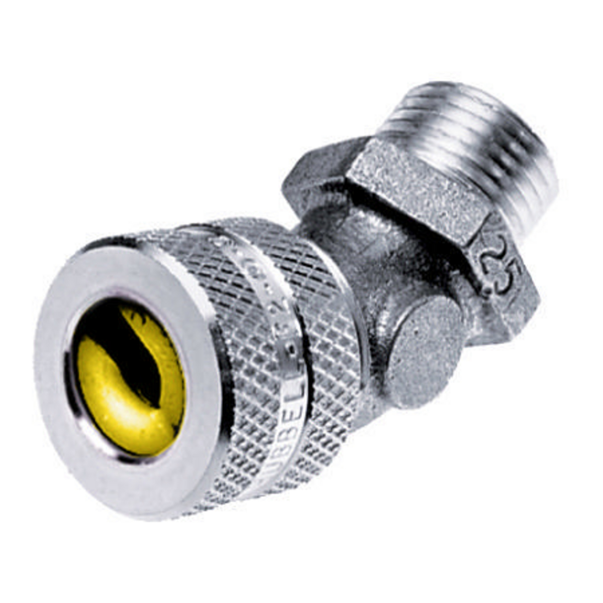 Kellems Wire Management, Cord Connectors, 45 Degree Male, .63-.75", 1", Aluminum