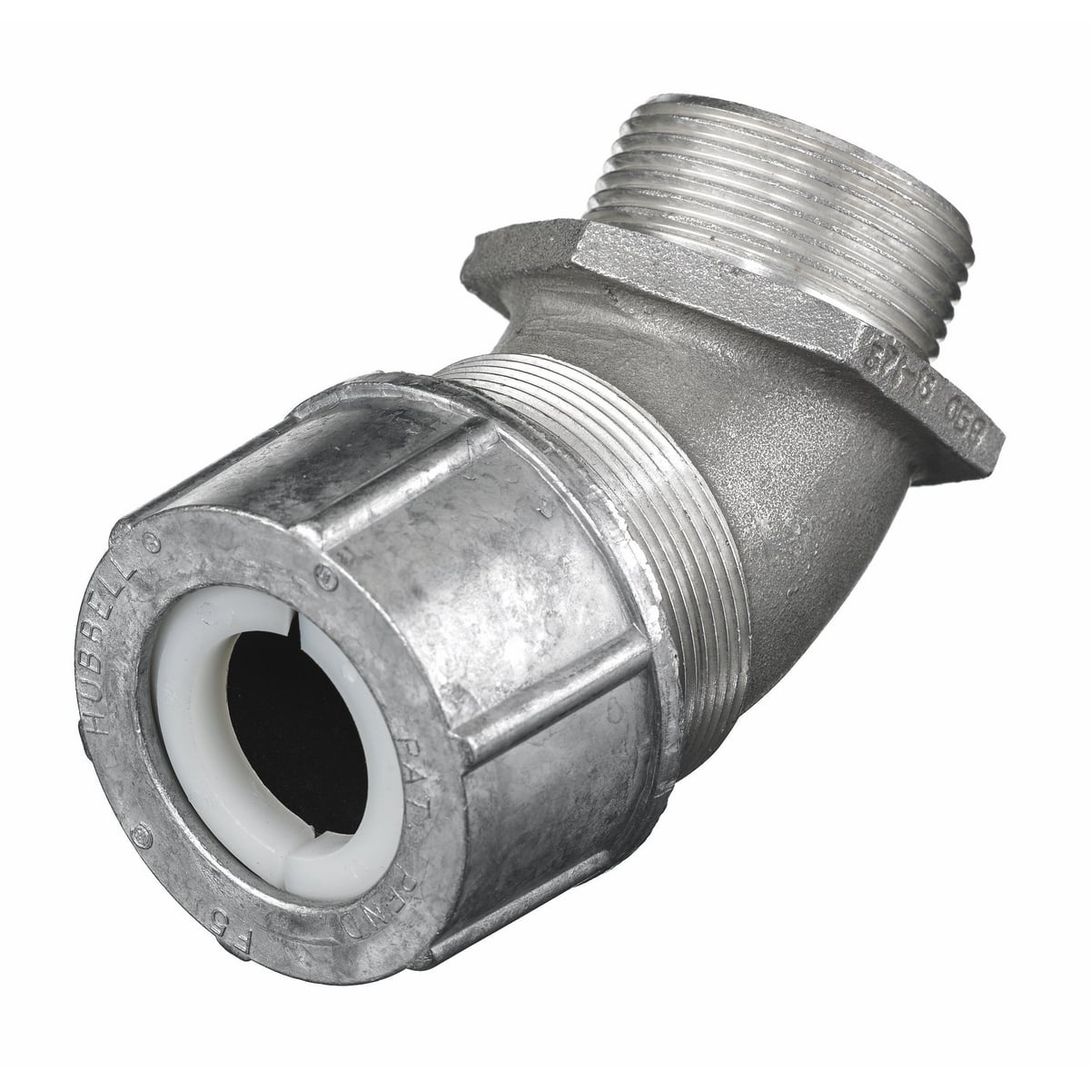 Kellems Wire Management, Cord Connectors, 45 Degree Male, 1.00-1.13", 1 1/4", Aluminum