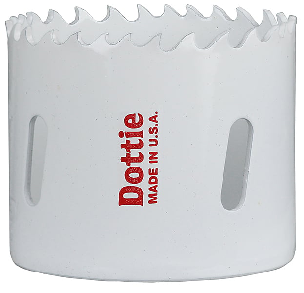 Variable Pitch Hole Saw, 1-3/4 in. hole diameter, 1-3/4 x 1-3/8 in. cutting size, 1-1/2 in. pipe tap size, Carbon Steel material, Bi-Metal construction, Powder Coated finish, M3 Steel cutting material