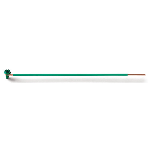 EPCO, Ground Bonding Pigtail, PigTails, Insulated Solid Wire, Conductor Size: 12 AWG, Insulation: THHN, Length: 8 IN, Size: 1 IN (Stripped), Includes: Captive GSC Ground Screw