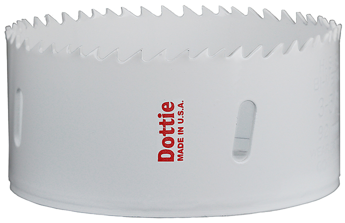 Variable Pitch Hole Saw, 4 in. hole diameter, 4 x 1-3/8 in. cutting size, Carbon Steel material, Bi-Metal construction, Powder Coated finish, M3 Steel cutting material