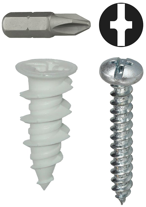 WDK6NT Wall Board Anchor Kit, 50 Pieces, Zinc