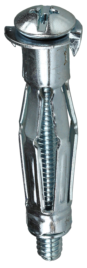 Wall Grip Anchor, 1/8 in. Size, 5/16 in. drill size, 1/8 to 1/2 in. grip range, Steel material