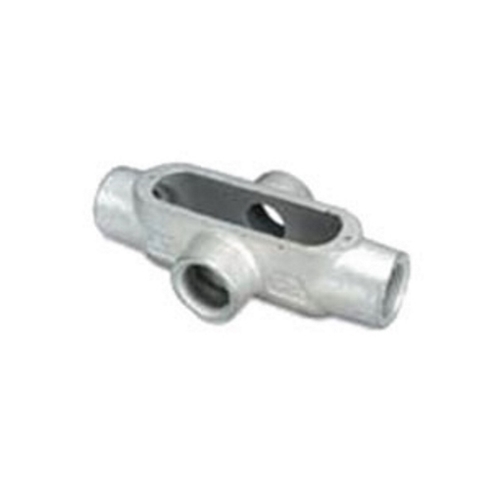 X-100 Type X Conduit Outlet Body, 1 in Hub, 15 cu-in, Malleable Iron, Zinc Electroplated/Aluminum Enamel