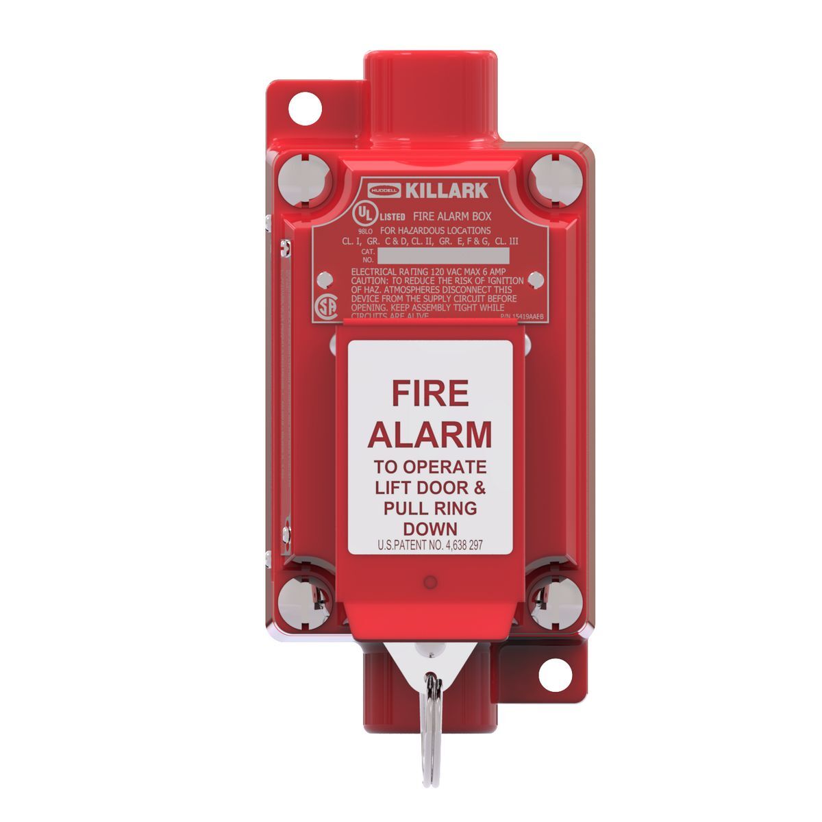 XAL Series - Aluminum Feed-Thru Fire Alarm Station With Pull-Ring Activation - Hub Size 3/4 Inch Npt - 1NO/1NC Contact Rating