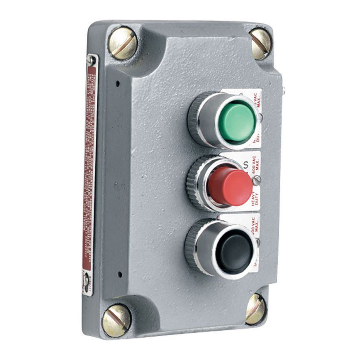 XCS Series- Cover with Device - Momentary Contact Three Mini Red-Green-Black Push Buttons